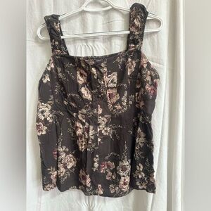 Torrid Gray Smocked Sleeveless Tank Top